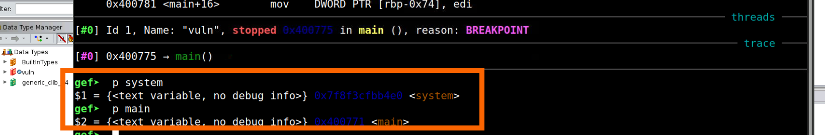 libc system is loaded
